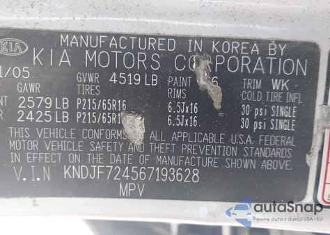 2006 Kia Sportage Lx from USA, damaged, VIN KNDJF724567193628